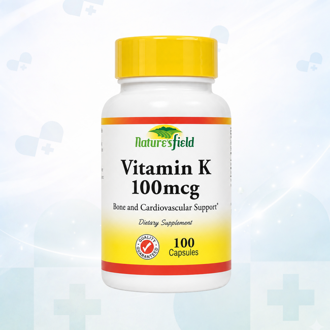 Natures Field Vitamin K 100mcg (100 Capsules)
